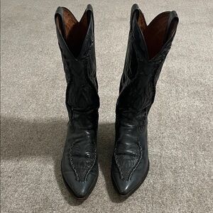 Dan Post Black Leather Heeled Boots